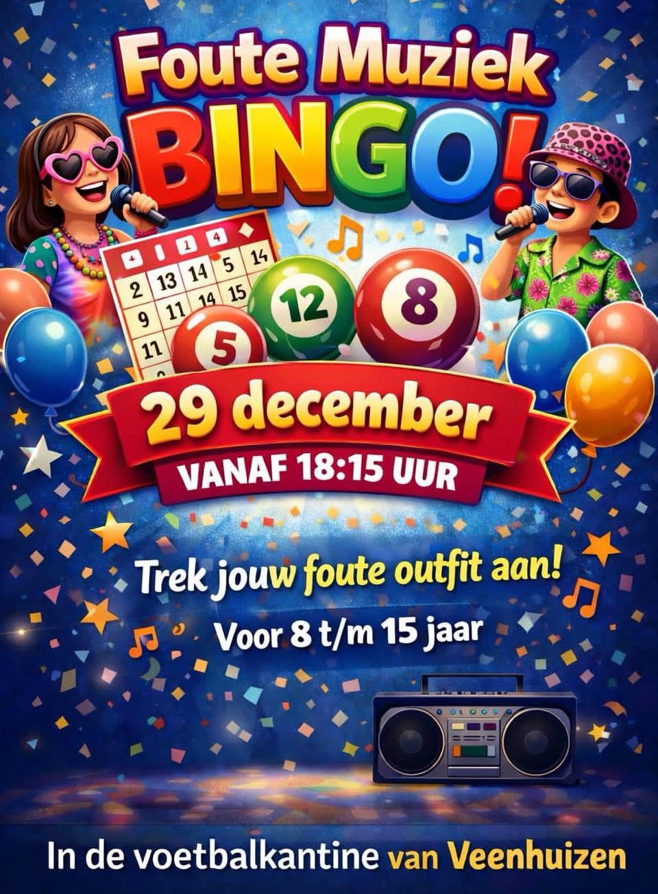 Foute muziek bingo